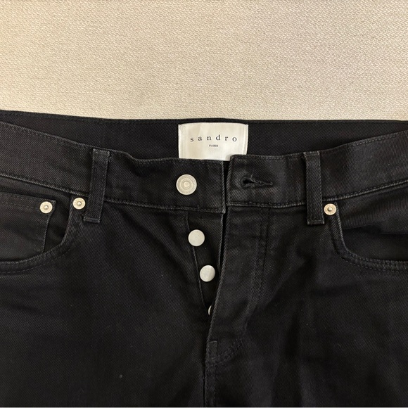 Sandro Black Distressed Jeans - Picture 2 of 6